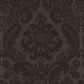 2763-87311 Shadow Brown Flocked Damask Wallpaper By Brewster