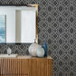 Frege Charcoal Trellis Wallpaper