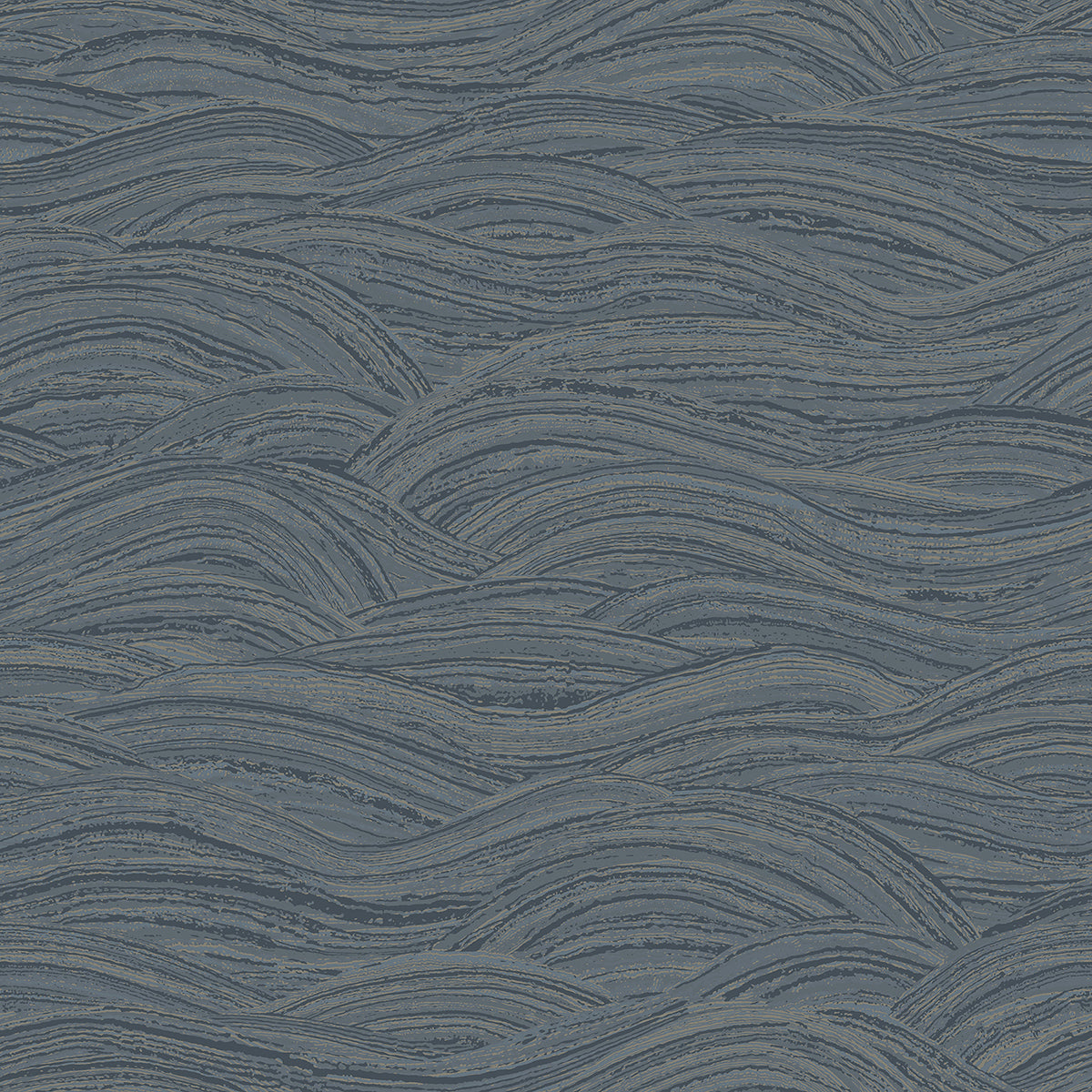 Leith Blue Zen Waves Wallpaper