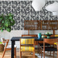 Giulietta Black Painterly Geometric Wallpaper