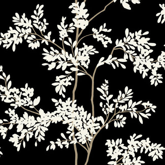 Lunaria Silhouette Wallpaper (Black and White)