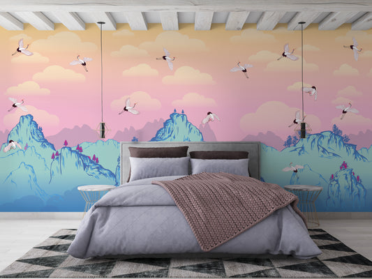 Soaring Sunset Peaks Mural