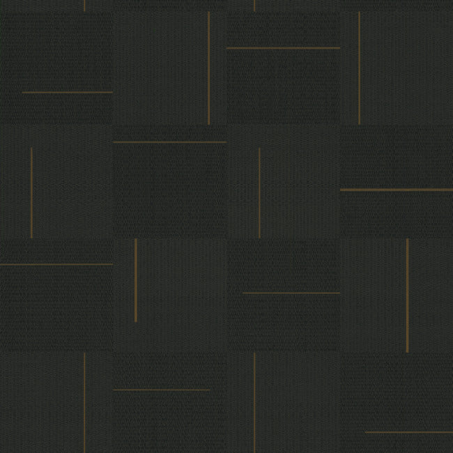 Geo Block Weave Wallpaper (Black)