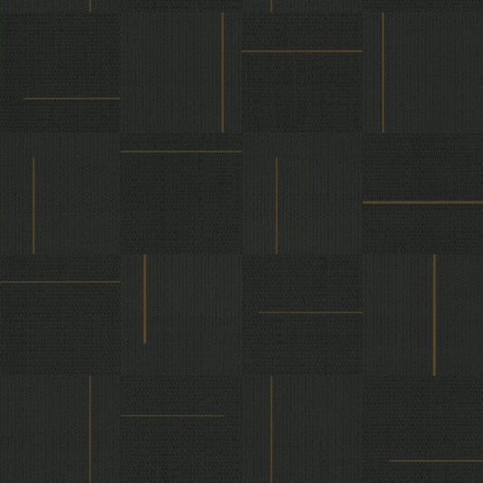 Geo Block Weave Wallpaper (Black)