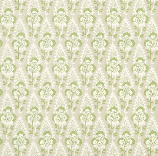 CORNWALL Green and Beige Wallpaper.