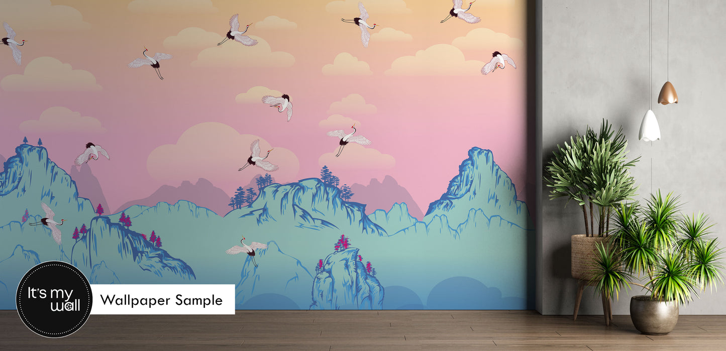 Soaring Sunset Peaks Mural