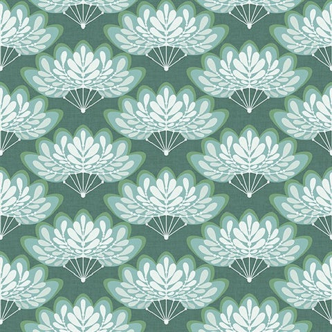 2861-25753 Lotus Grey Floral Fans Equinox By A Street Prints