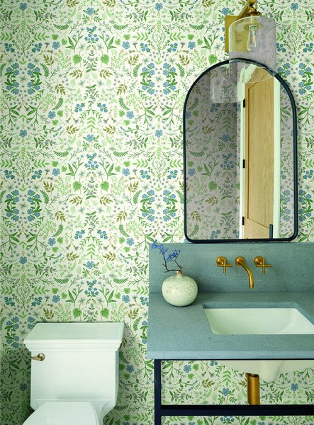 RI5155 Blue/Green Wildwood Wallpaper