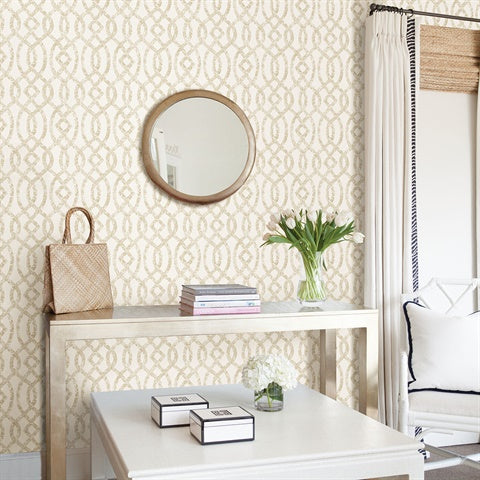 Ethereal Bronze Trellis Wallpaper