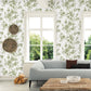 2763-24234 Jessamine Green Floral Trail Wallpaper By Brewster