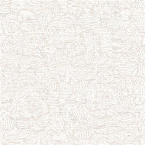 2969-26037 Periwinkle Pink Textured Floral Wallpaper by Brewster