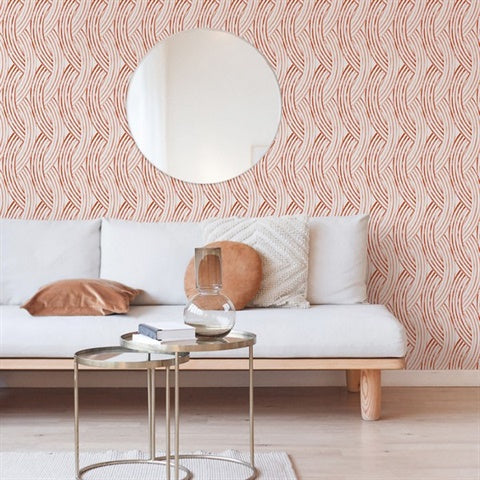 2969-26030 Zamora Coral Brushstrokes Wallpaper by Brewster