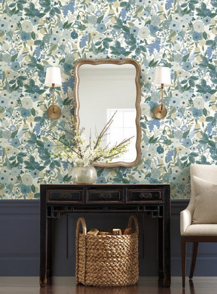 RI5120 Blues Garden Party Wallpaper