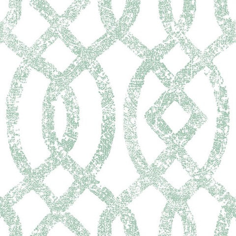 2793-24726 Ethereal Sea Green Trellis Wallpaper
