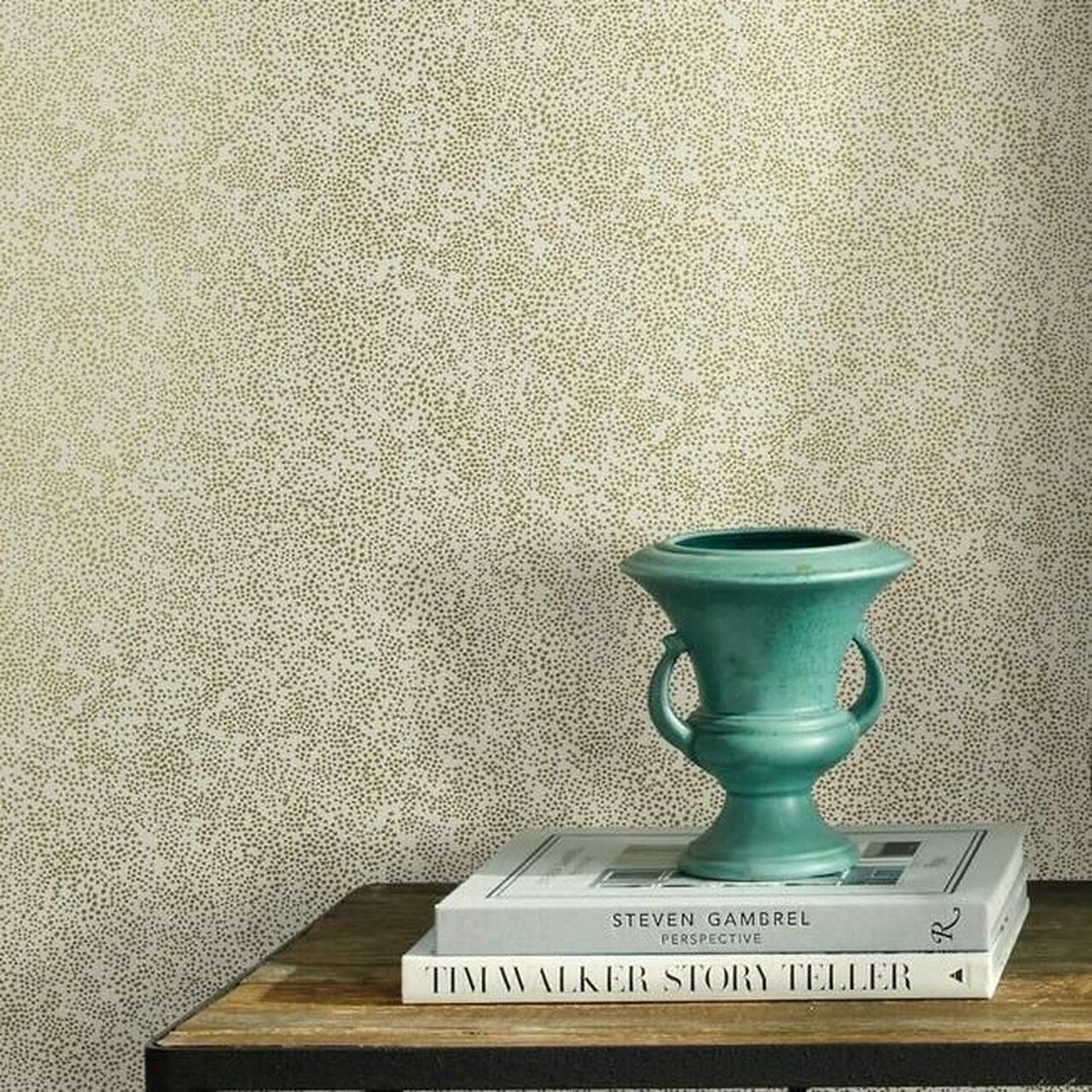 RI5112 Gold/White Champagne Dots Wallpaper