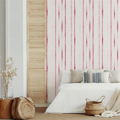 2969-26050 Orleans Pink Shibori Faux Linen Wallpaper by Brewster