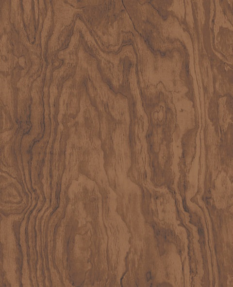 Bentham Brown Plywood Wallpaper