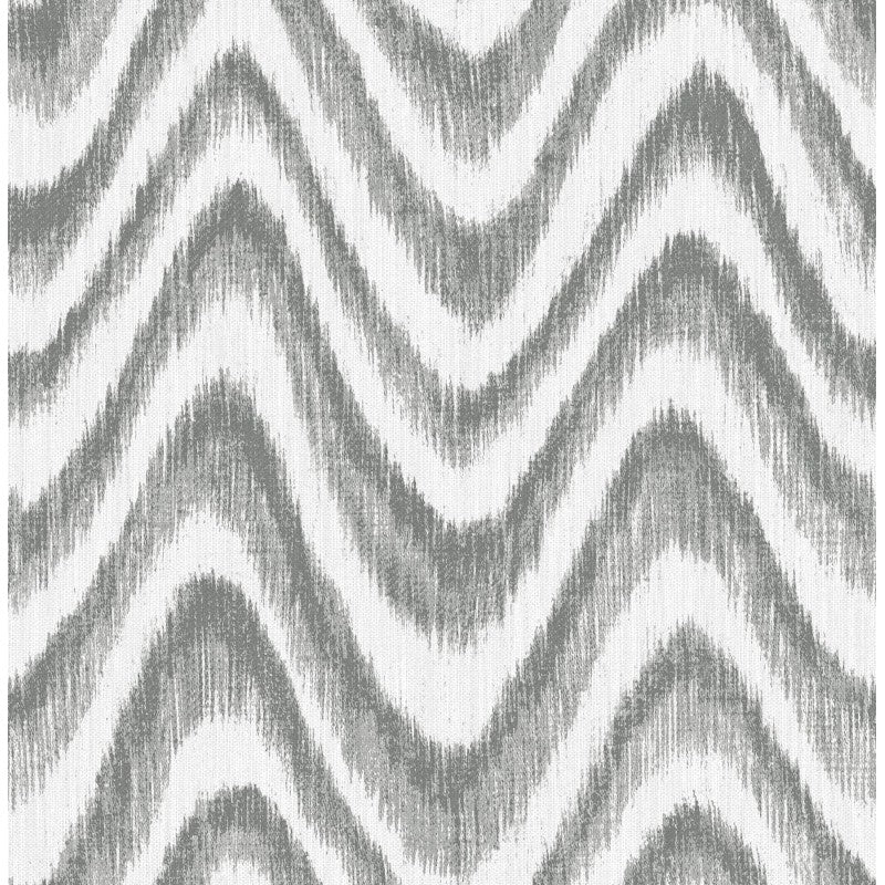 2901-25407 Bargello Grey Faux Grasscloth Wave Wallpaper