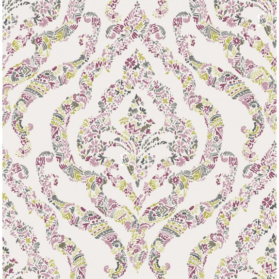 2901-25402 Featherton Pink Floral Damask Wallpaper