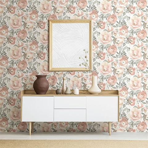 2903-25838 Orla Rose Floral Wallpaper Blue Bell By A Street Prints