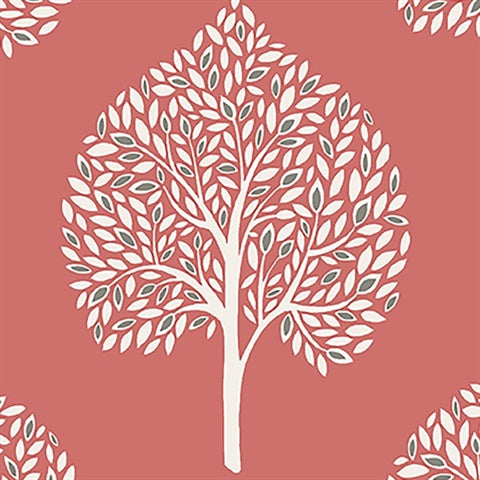 2702-22707 Grove Coral Tree Wallpaper By Brewster