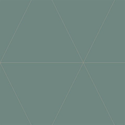 2763-24225 Twilight Green Geometric Wallpaper By Brewster