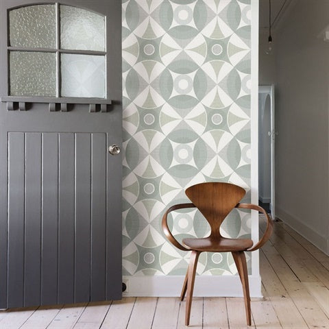 2821-25135 Ellis Sage Geometric Wallpaper