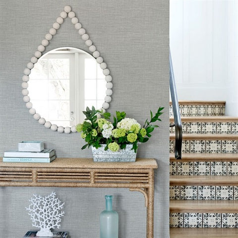 2969-25851 Exhale Grey Woven Texture Wallpaper by Brewster