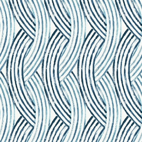 2969-26027 Zamora Blue Brushstrokes Wallpaper by Brewster