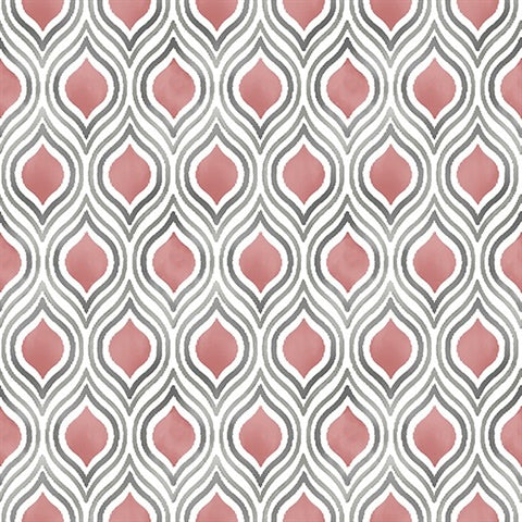 2702-22702 Pink Plume Wallpaper By Brewster