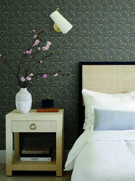 RI5125 Black/Beige Tapestry Wallpaper