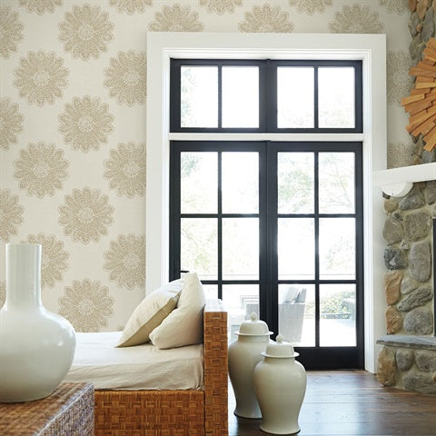 2793-24745 Sol Light Brown Medallion Wallpaper