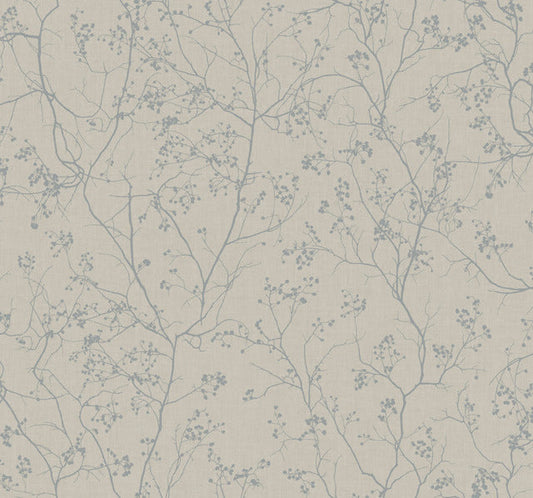 Gray/Silver Luminous Branches Wallpaper
