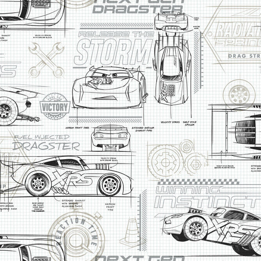 Neutral Disney and Pixar Cars Schematic Wallpaper