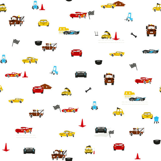 White Disney and Pixar Cars Racing Spot Wallpaper