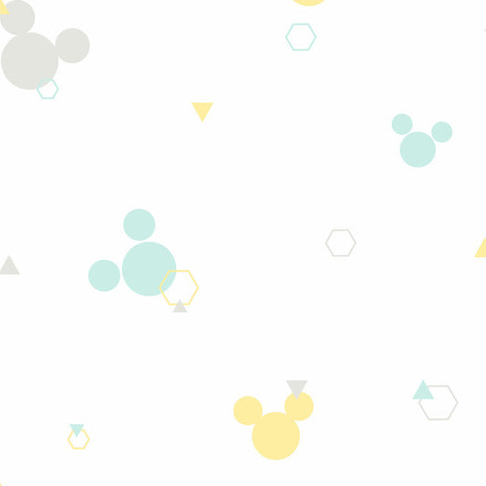 Green/Yellow Disney Minnie Mouse Dots Wallpaper