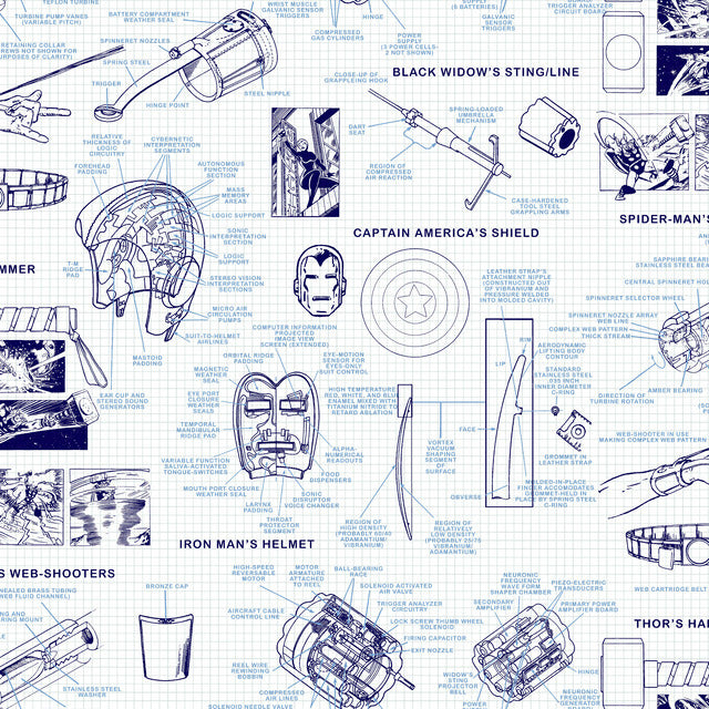Blue Marvels Heroes Schematics Wallpaper