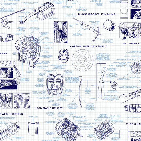 Blue Marvels Heroes Schematics Wallpaper