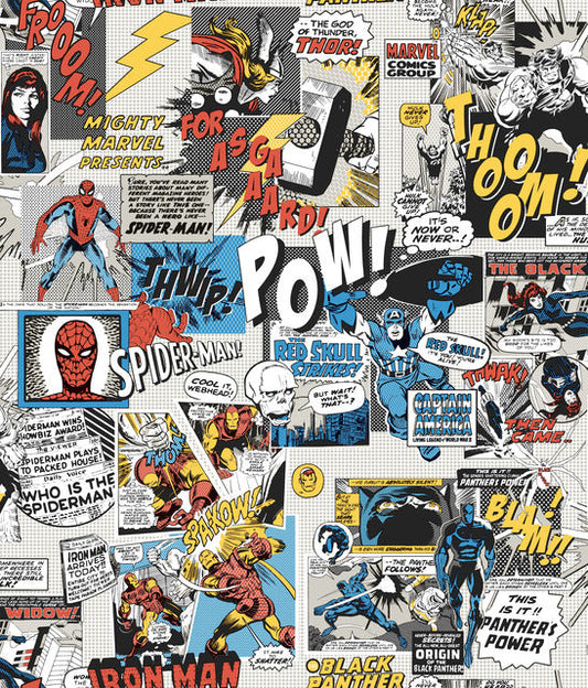 Black/Blue/Red Marvel Comics Pow! Wallpaper