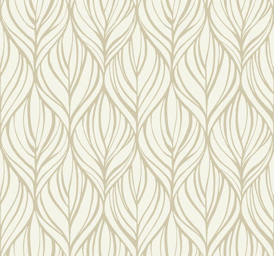 White/Gold Palma Wallpaper