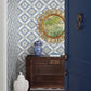 Blue Garden Trellis Cobalt Wallpaper