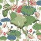 Green/Pink Lotus Pond Cotton/Peacock Wallpaper