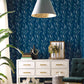 Blue/Green Chloe Vine Indigo Wallpaper