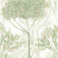 White/Green Orchard Wallpaper
