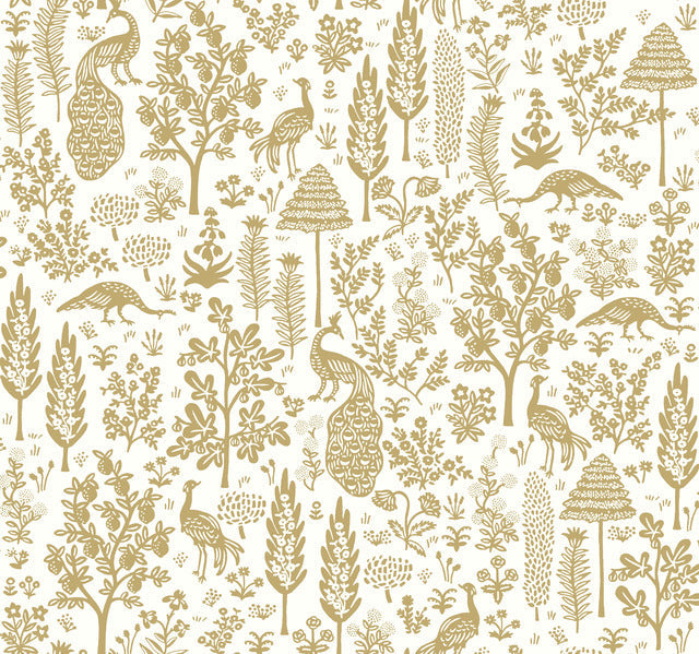 Beige Menagerie Toile Wallpaper