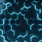 Blue 3D Hexagons Mural
