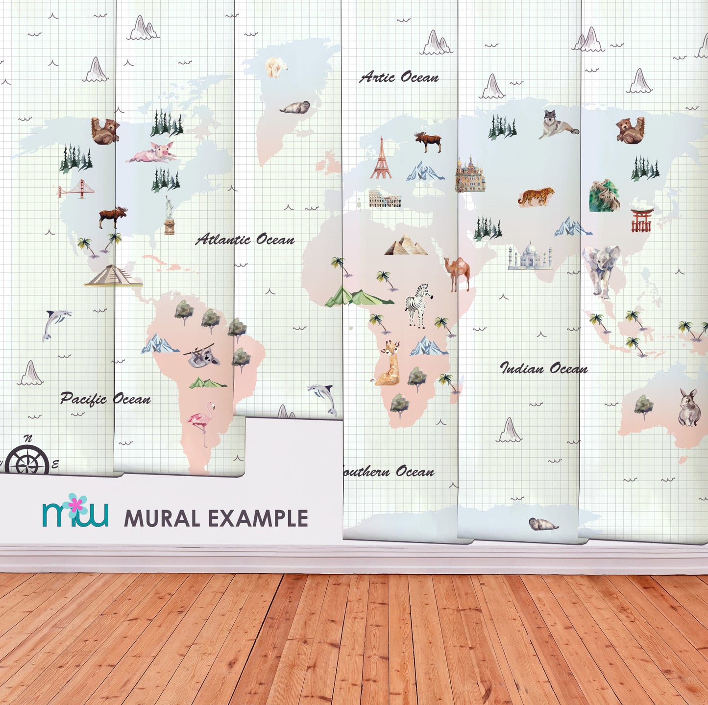 Kids Worldmap mural