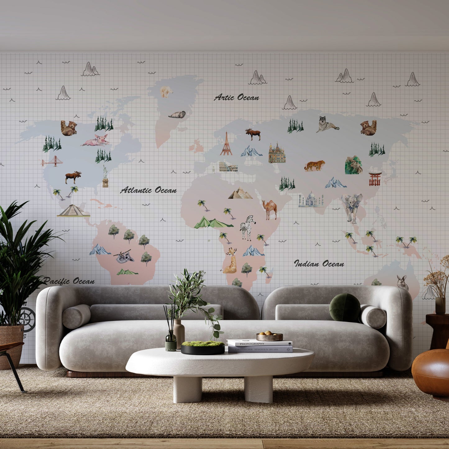 Kids Worldmap mural